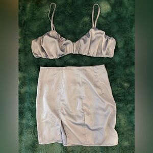 PrettyLittleThing Satin Two-Piece Set